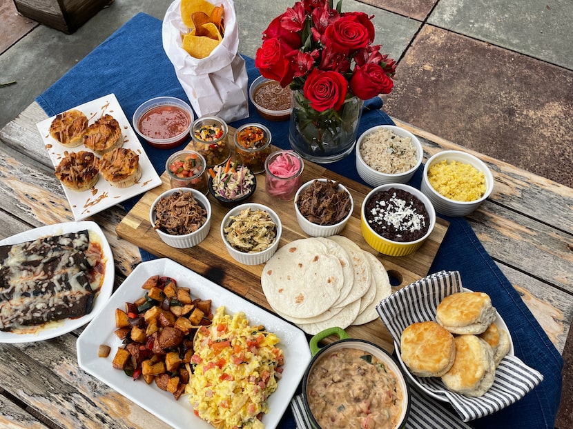 Blue Mesa Grill's Father's Day brunch offerings include (clockwise from top) rainbow chips...