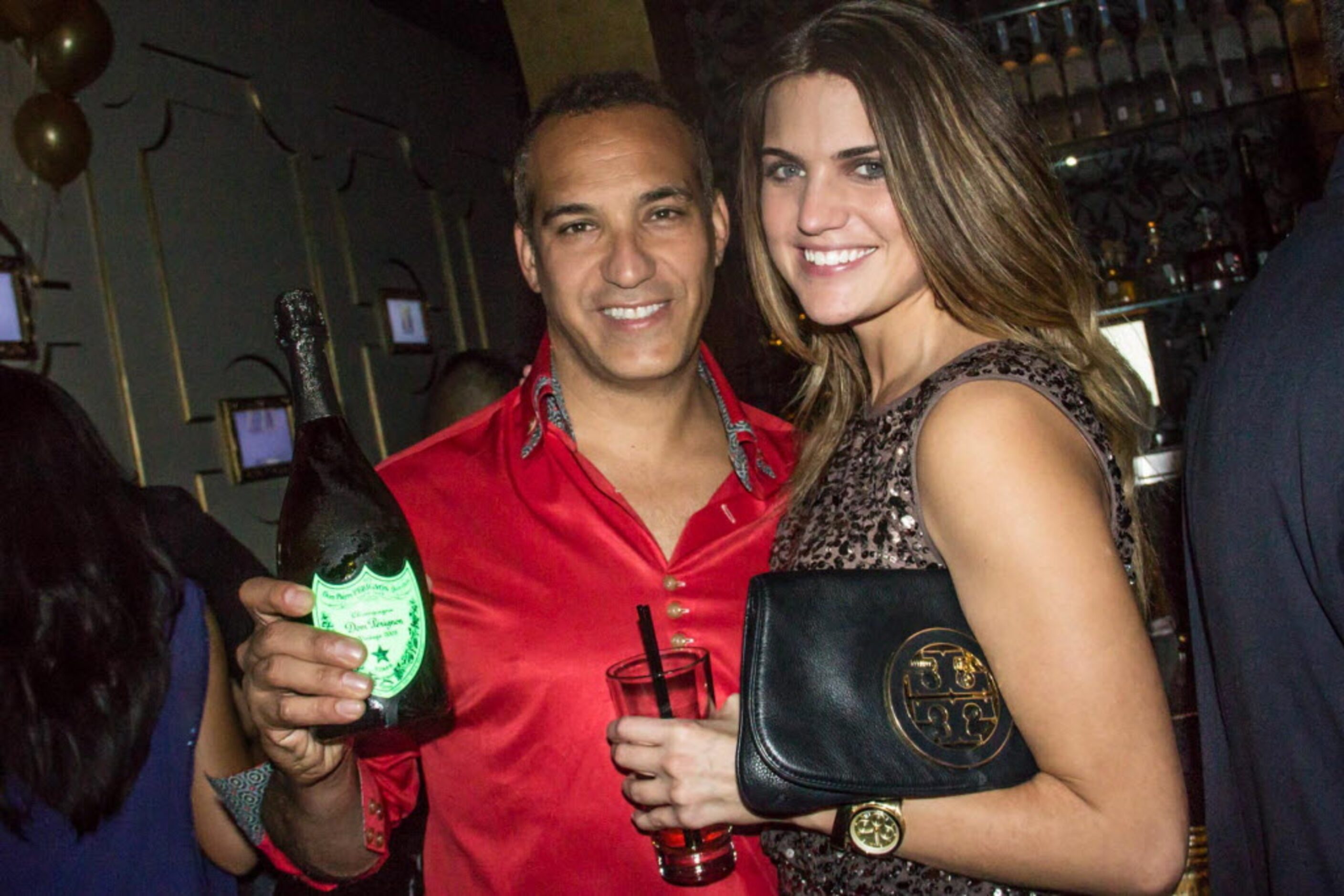 Adam Alfi and Morgan Sandlin ring in 2013 at LeVu in Dallas Texas on Dec. 31, 2012.