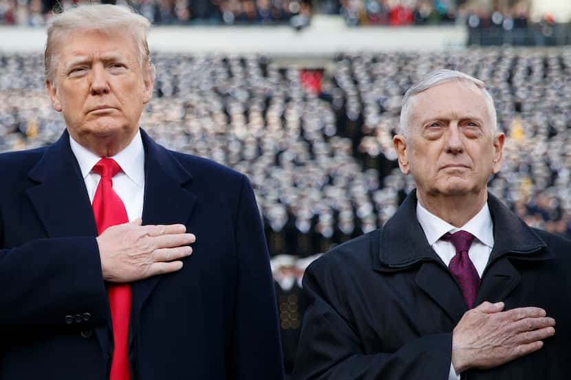 President Donald Trump and Defense Secretary Jim Mattis attend the annual Army-Navy football...