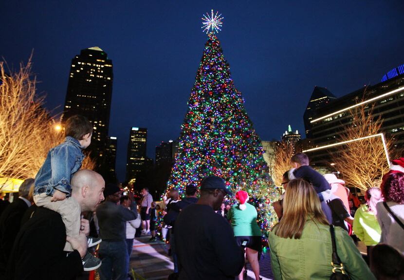 The Klyde Warren Park Christmas tree adds some sparkle to downtown Dallas. 