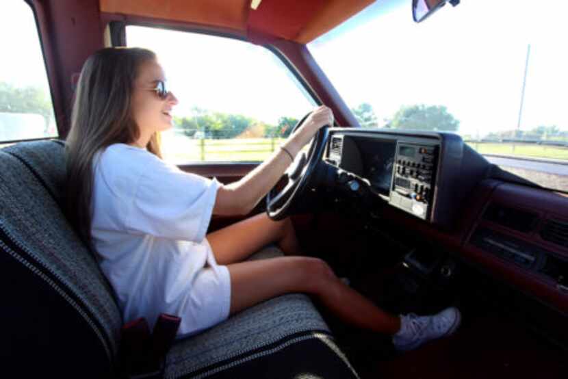 The author drives her grandfather's 1989 Chevy pickup. 