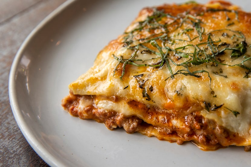 The lasagna bolognese at Gemma American bistro in Dallas 