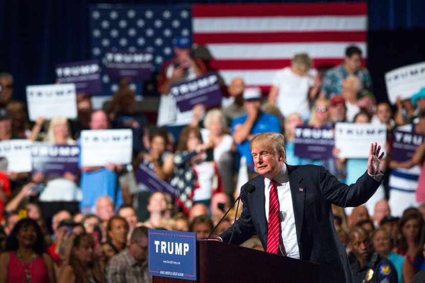 Donald Trump at a recent rally in Phoenix