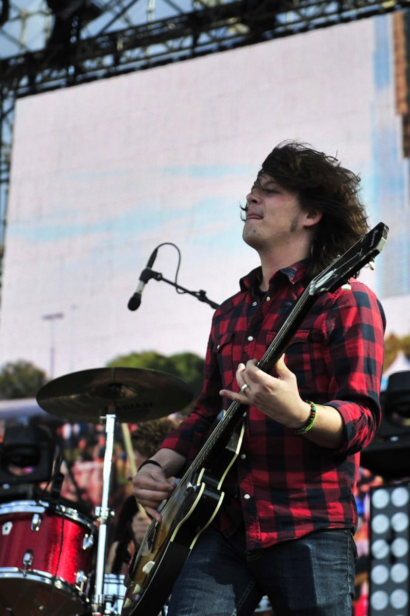 Joel King of The Wild Feathers performs onstage at the 2014 NCAA March Madness Music...