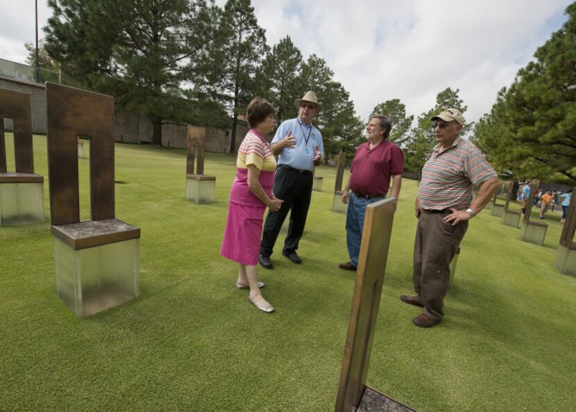 This undated image released by The Oklahoma City National Memorial & Museum shows visitors...