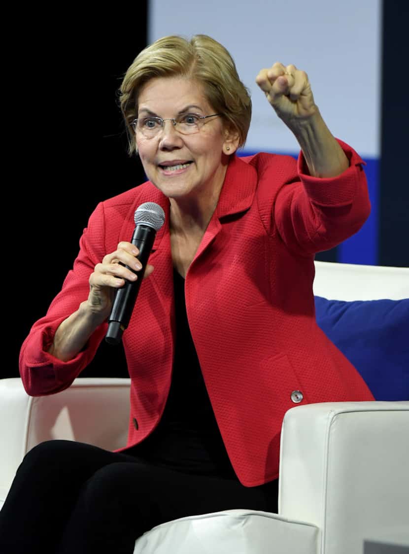 Democratic presidential candidate and U.S. Sen. Elizabeth Warren speaks during the 2020 Gun...