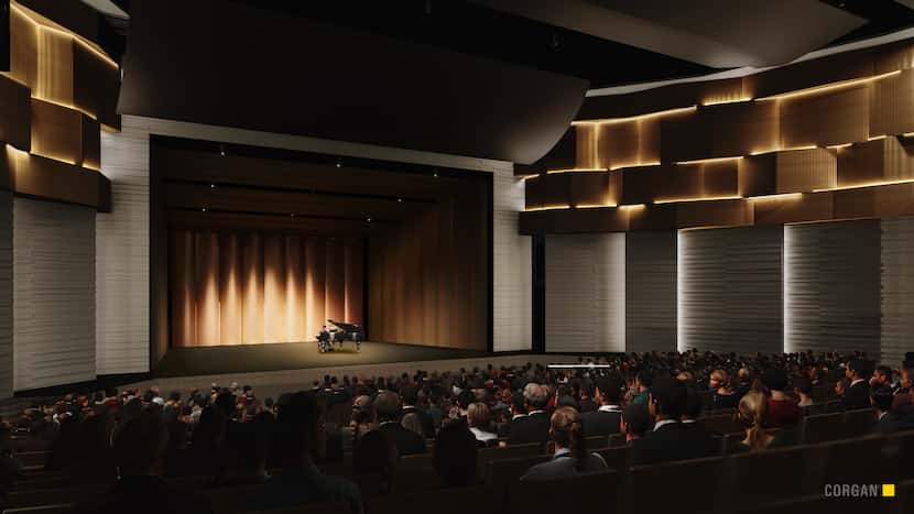 Rendering of the inside of Frisco ISD's new Visual and Performing Arts Center which will...