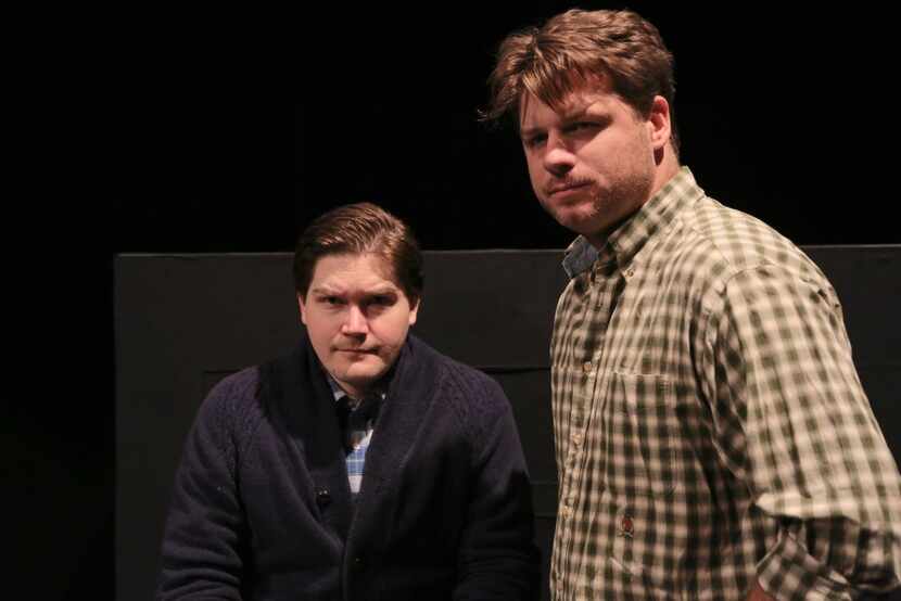 (from l-r) Aaron White and Jeff Burleson perform in 'In a Dark Dark House' for Proper Hijinx...