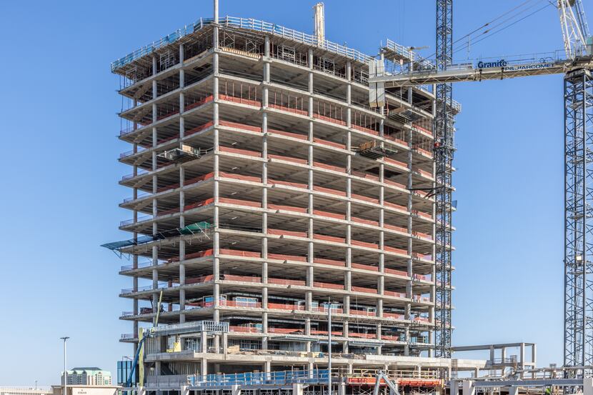 Developer Granite Properties has topped out construction on its 19-story Granite Park Six...