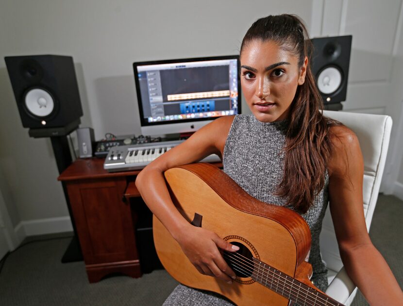 Juliann Johnson has a recording studio at her home in Rowlett.