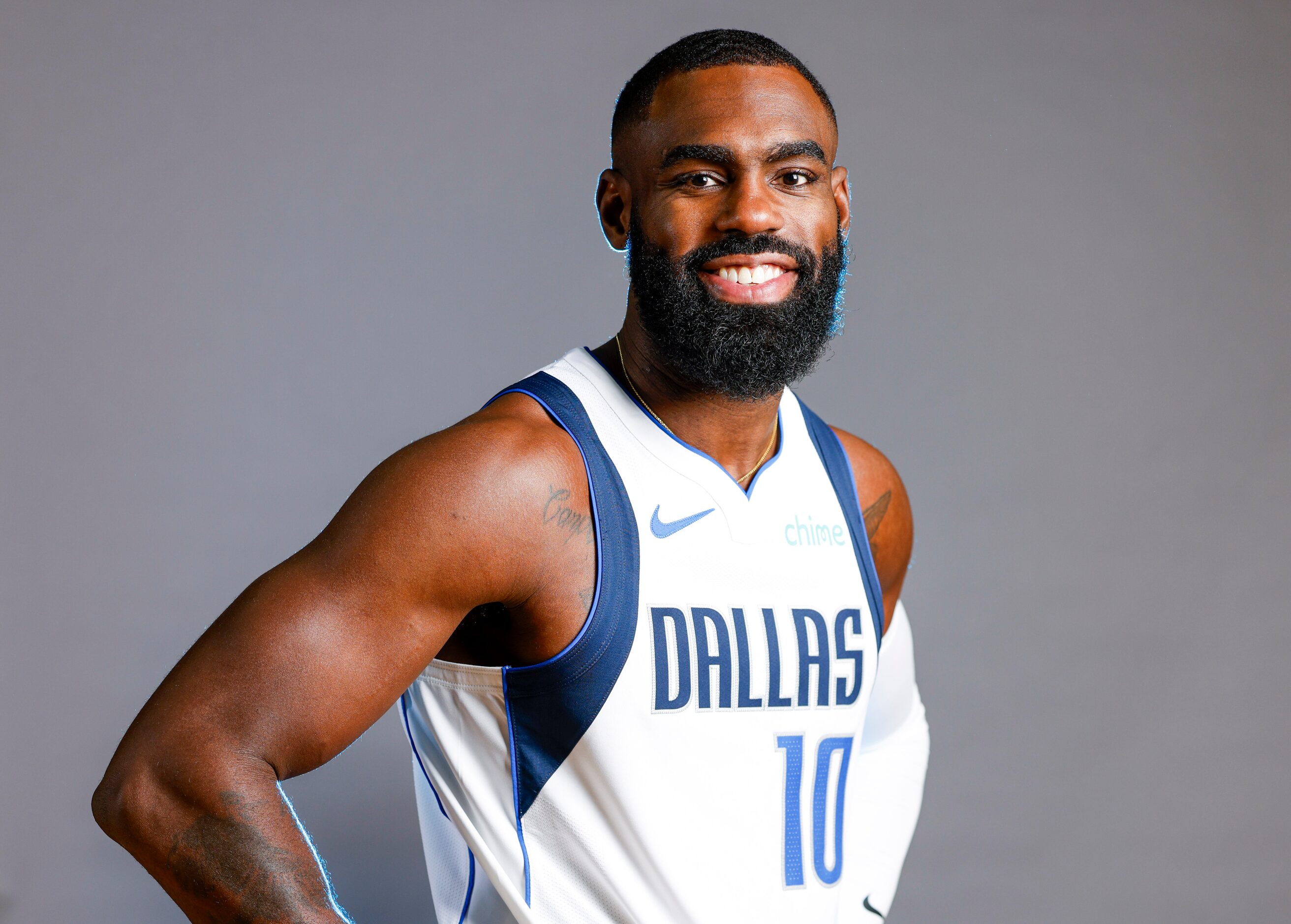 Dallas Mavericks’ Tim Hardaway Jr.poses for a photo during the media day on Friday, Sept....