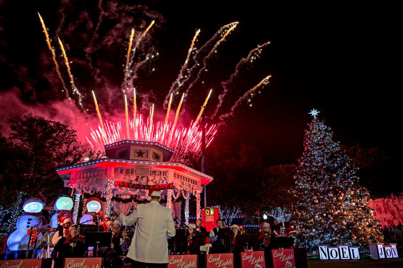 Fireworks explode during the Carol of Lights in Grapevine in this 2016 photo. While the city...