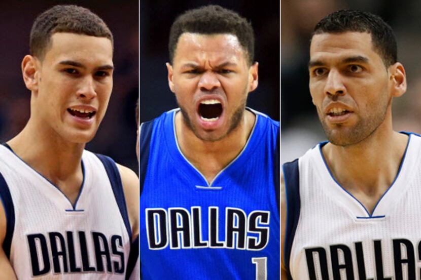 From left to right: Dwight Powell, Justin Anderson, Salah Mejri.