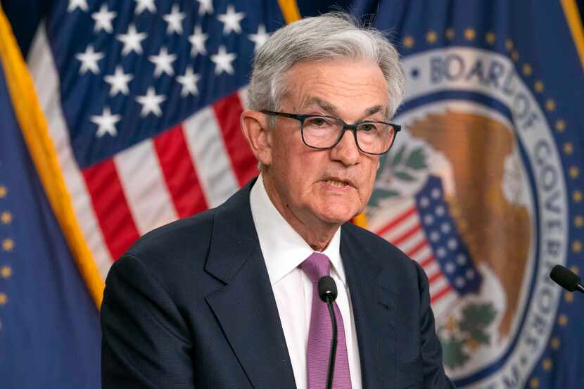 File - Federal Reserve Chair Jerome Powell speaks after a Federal Open Market Committee...