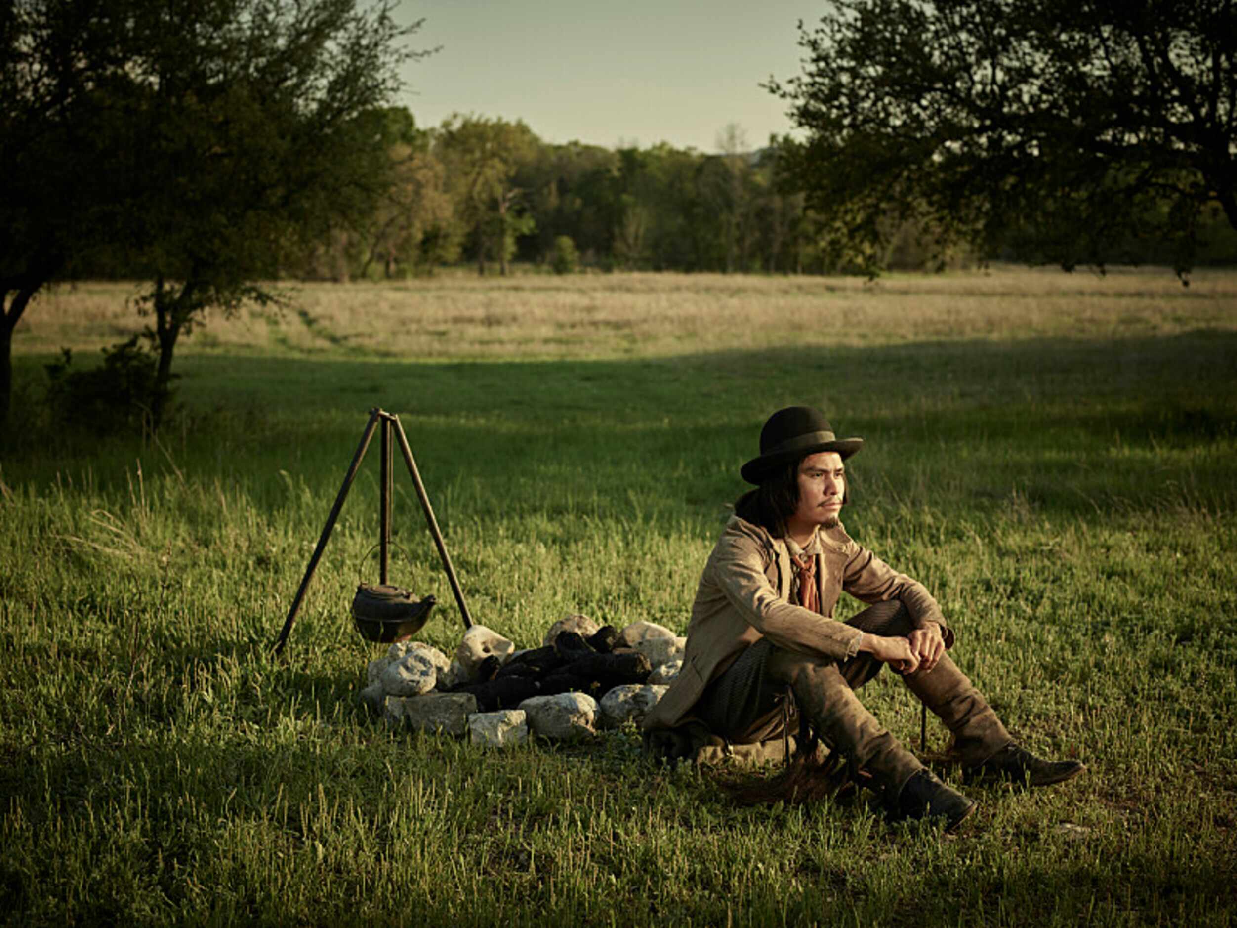 Forrest Goodluck stars as Billy Crow in "Lawmen: Bass Reeves" streaming this fall on...