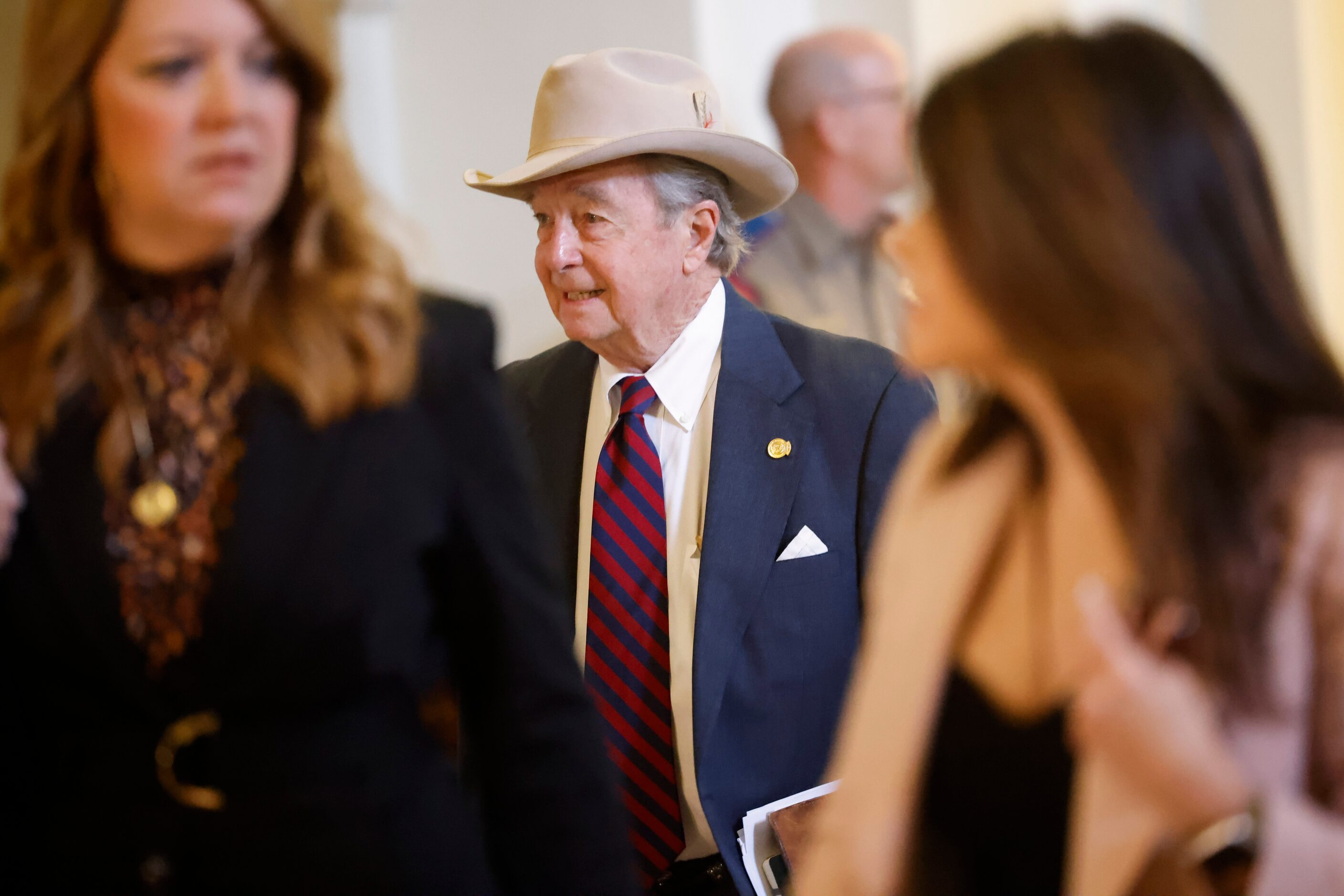 Dick DeGuerin, attorney for the House, heads to the Senate chamber ahead of the third day of...