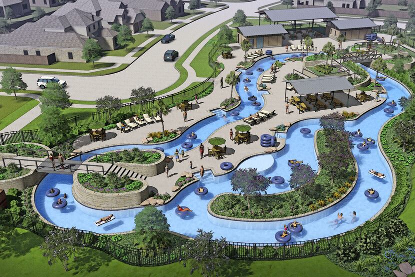 Developer Hines' 1,100-acre Wildflower Ranch residential community will include a lazy river...