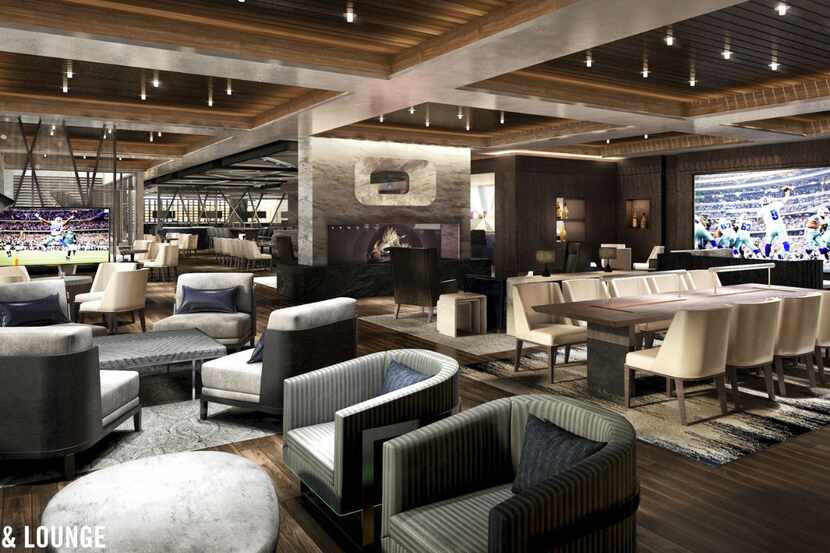  A rendering of the club bar and lounge in the members-only Cowboys Club coming to The Star...