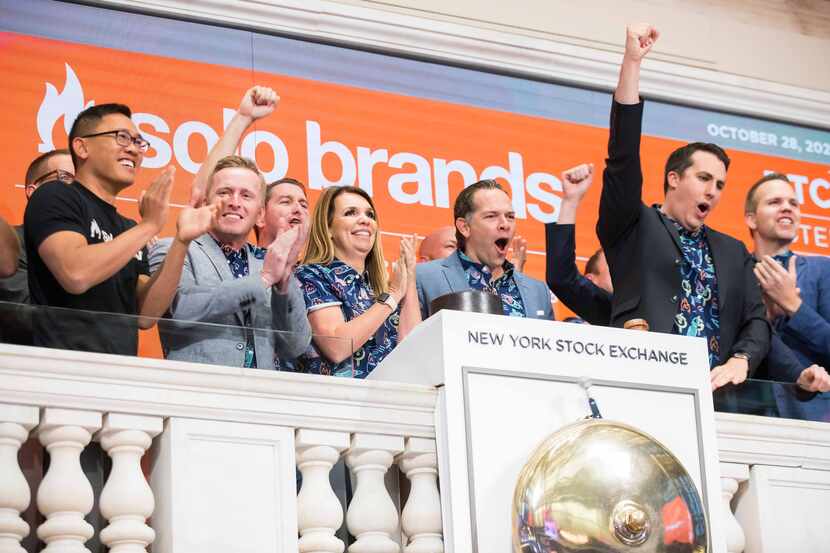 North Texas' Solo Brands rings the NYSE bell to kick off trading on Thursday in celebration...