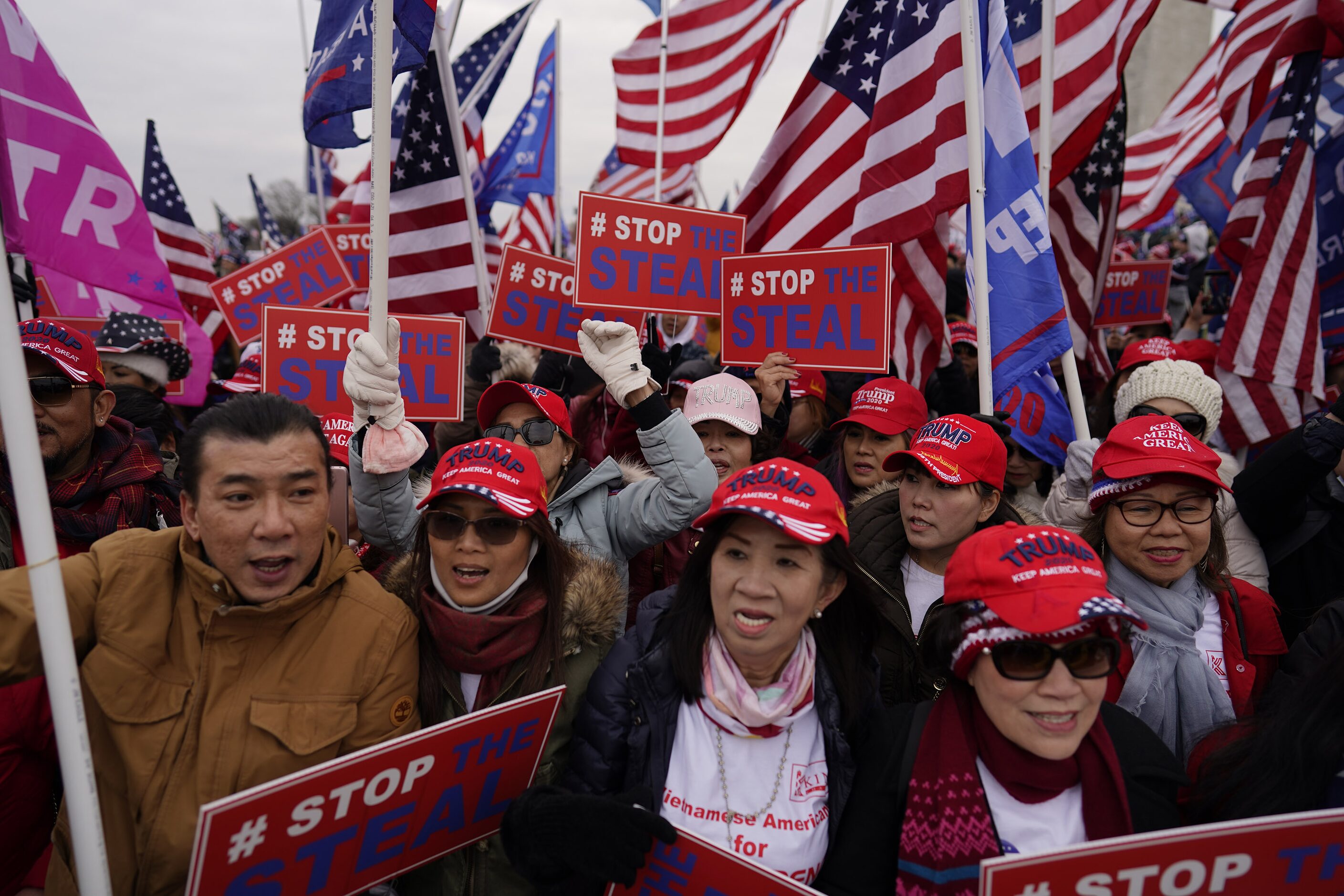 Protesters gather on the second day of pro-Trump events fueled by President Donald Trump's...