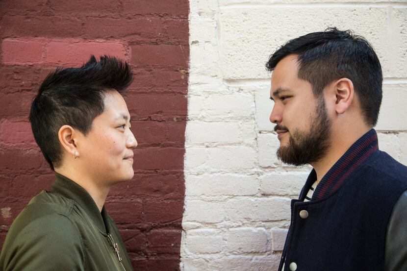The hosts of the popular new LGBTQ podcast 'Nancy' are Kathy Tu (left) and Tobin Low. The...