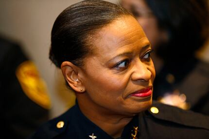 Marian Brown waited to named interim county sheriff at the Dallas County administration...