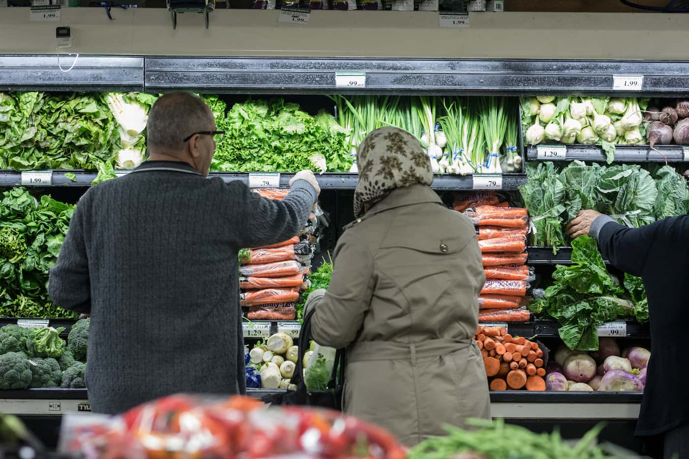 Community chefs shop for groceries at Sara's Market & Bakery in Richardson as they prepare...