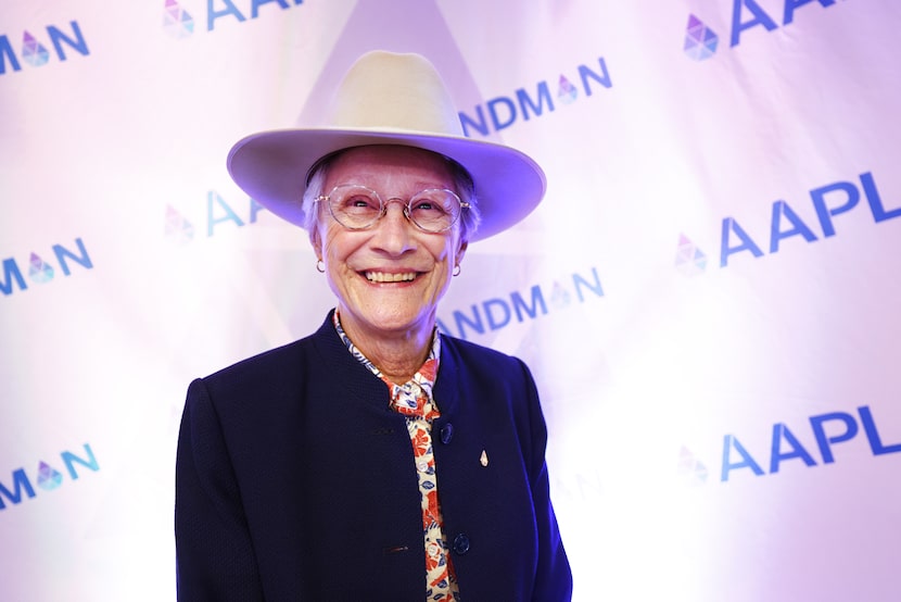 AAPL president Nancy McCaskell poses for a photograph during a party in Fort Worth where...