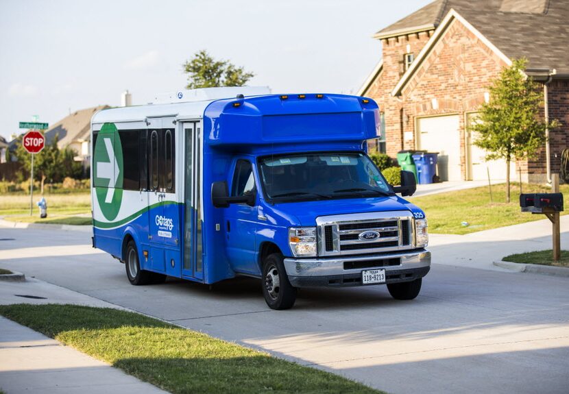 The TAPS Public Transit bus carrying Justin Mann and his guide dog, Garvey, arrived at...