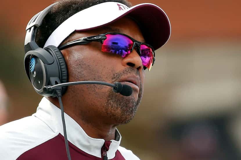 FILE - In this Saturday, Nov. 5, 2016 file photo, Texas A&M head coach Kevin Sumlin watches...