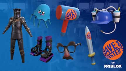 Items in Dave & Buster's new Roblox world.