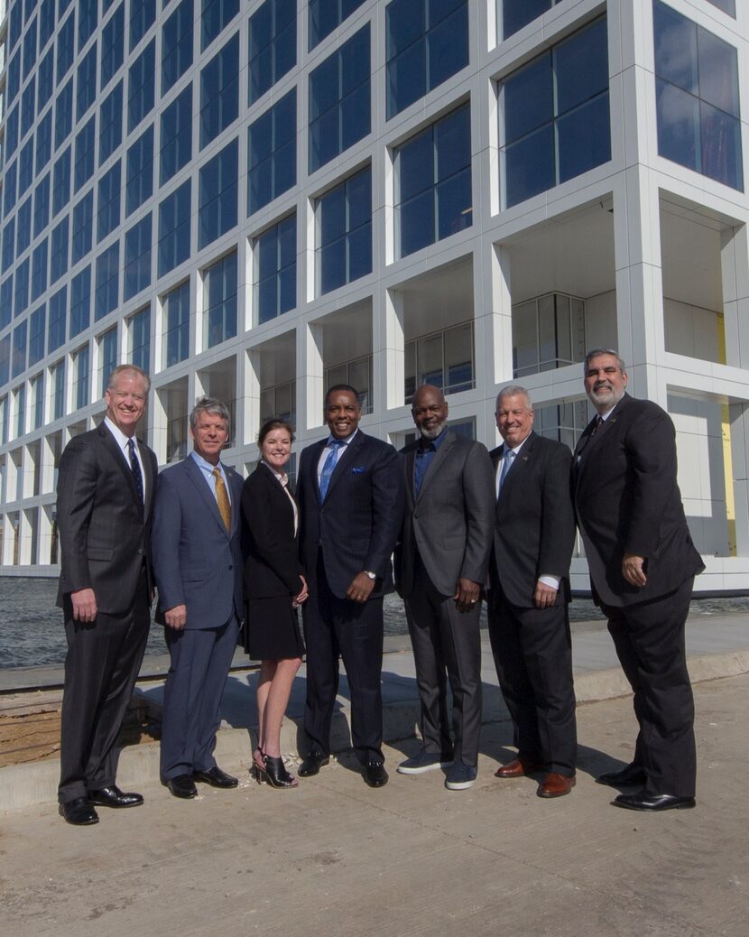 Steve Jarvie with E Smith Realty, NTT Data CEO John McCain, Gaedeke's Belinda Dabliz, Plano...