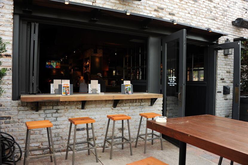 Guests can sit at the open patio at The Skellig on Henderson Avenue in Dallas, TX on October...