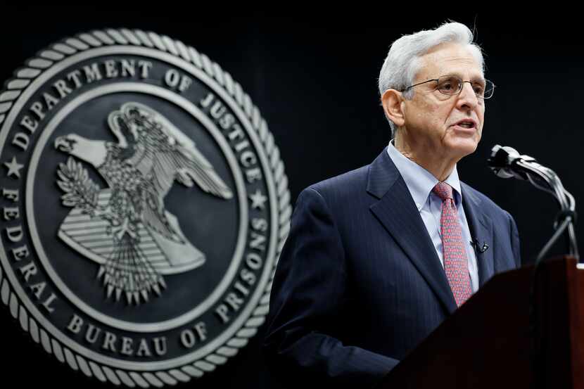 Attorney General Merrick Garland speaks during an event to swear in the new director of the...