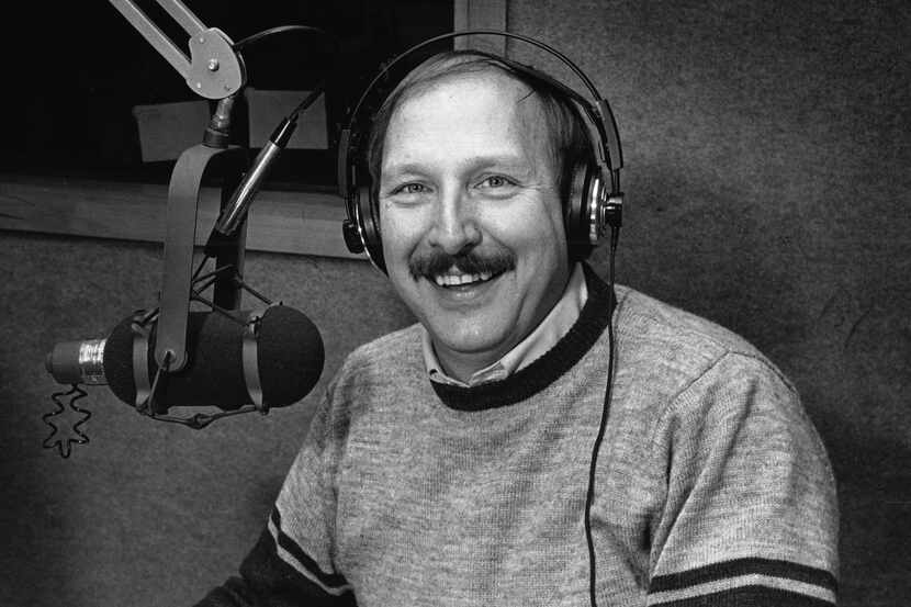 Radio personality Norm Hitzges in the studio at KPLX on January 28, 1986.