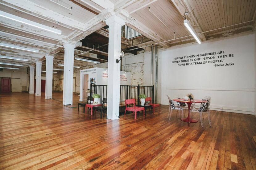 The brick-and-timber interior of the six-story Purse Building has been cleaned out for...