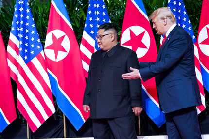 President Donald Trump and Kim Jong Un, the North Korean leader, met in Singapore on June...