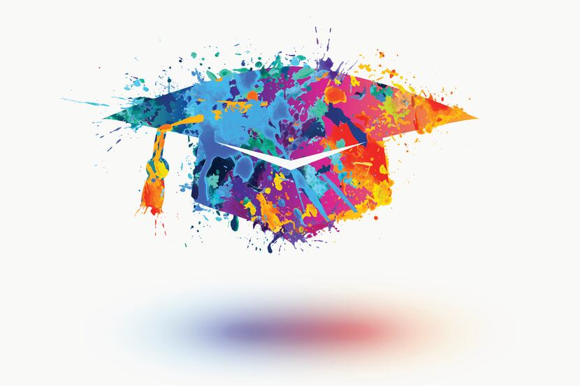 Mortar Board (Graduation Cap) vector watercolor icon