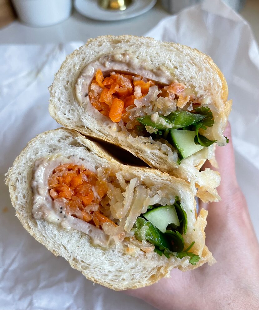 Shredded pork banh mi from Quoc Bao Bakery in Garland