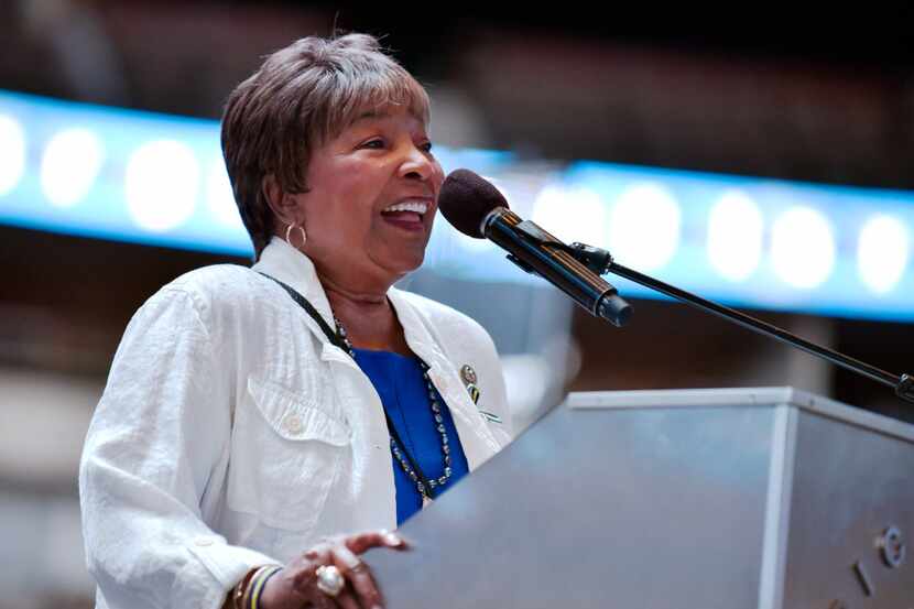 Congresswoman Eddie Bernice Johnson speaks during the Together We Heal event on Saturday,...