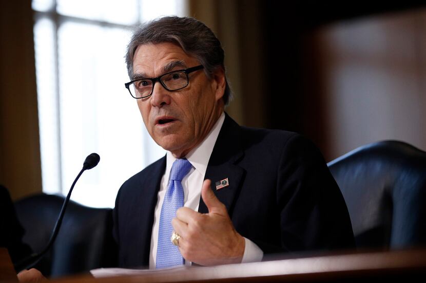 Energy Secretary Rick Perry testifies during a Senate Committee on Energy and Natural...