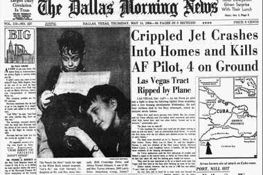 The front page of the May 14, 1964, edition of The Dallas Morning News shows a collection of...