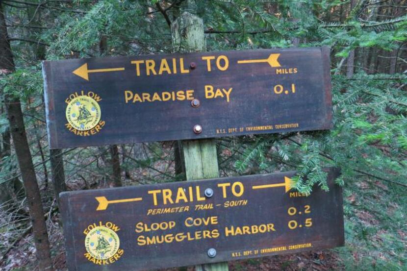 
Creative names invite adventurous hikers on Valcour Island, New York, to explore the...