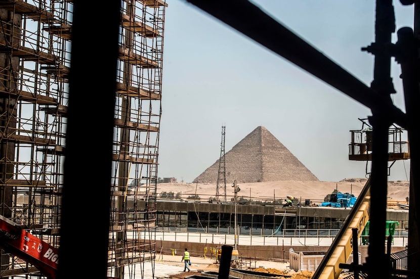 A picture taken on June 10, 2018 shows a view of construction work undergoing at the site of...