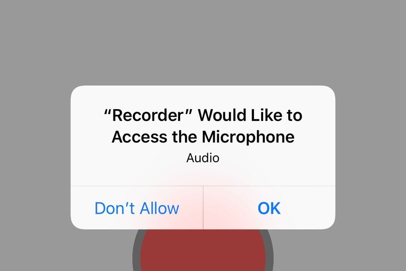 An iOS app asks permission to access the microphone.