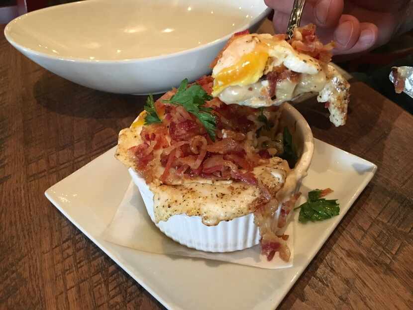 Brunch at Sinclair reveals inspired dishes, like macaroni-and-cheese gilded with an...