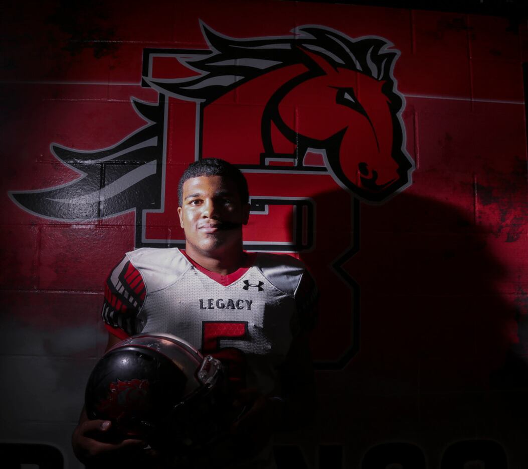 Mansfield Legacy junior defensive back
Jalen Catalon poses for a photographed at the...
