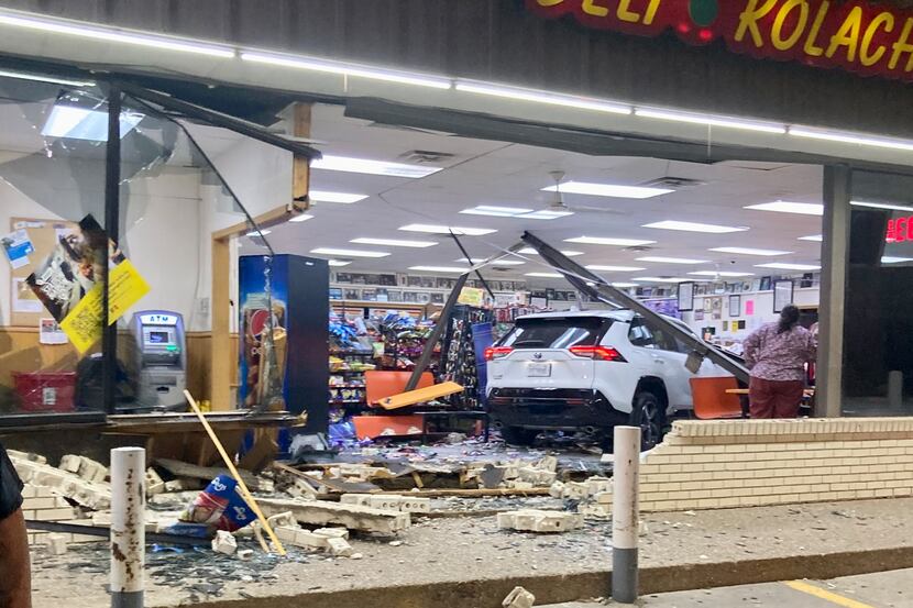 A white SUV was driven into the historic Czech Stop kolache bakery in West, Texas on March...