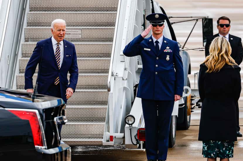 El presidente Joe Biden llegó a Fort Worth el martes 8 de marzo de 2022.