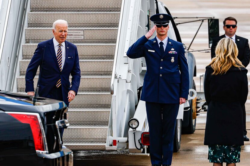 El presidente Joe Biden llegó a Fort Worth el martes 8 de marzo de 2022.